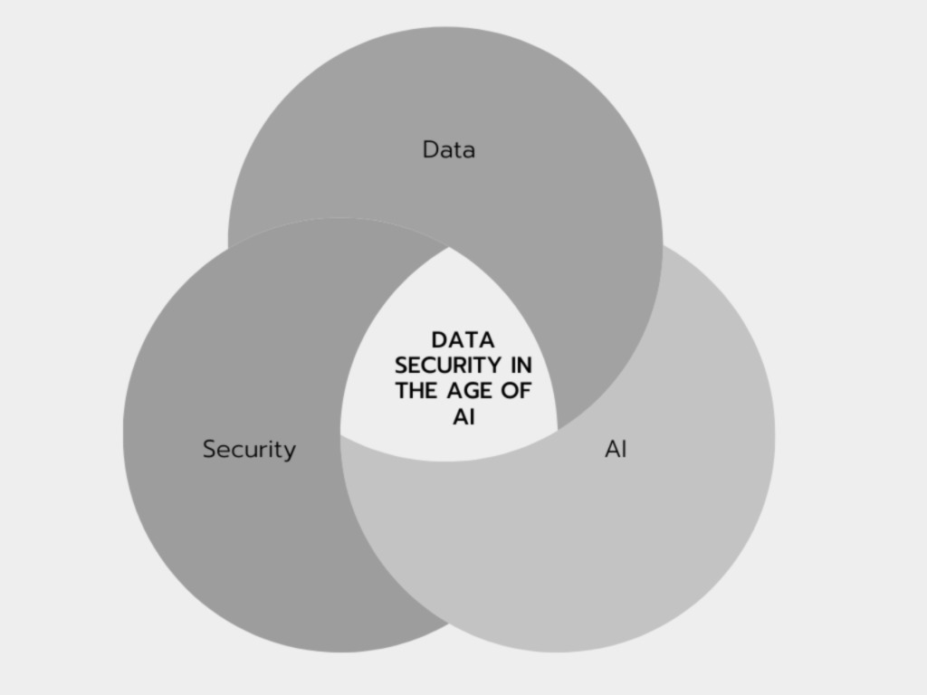 Venn diagram from the book showing Data, AI, and Security overlap